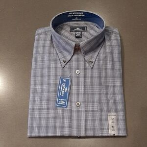 Dockers Men's Blue Plaid Long Sleeve Shirt